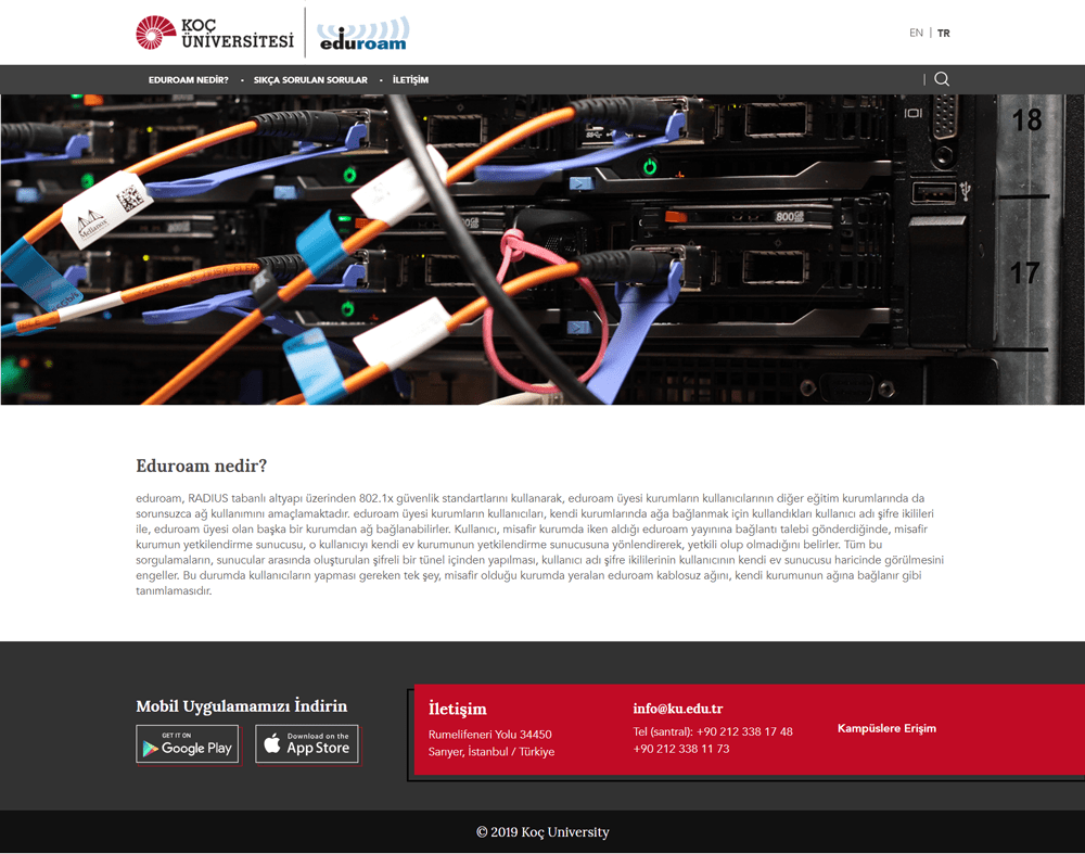 Koç University Eduroam Web Site Project