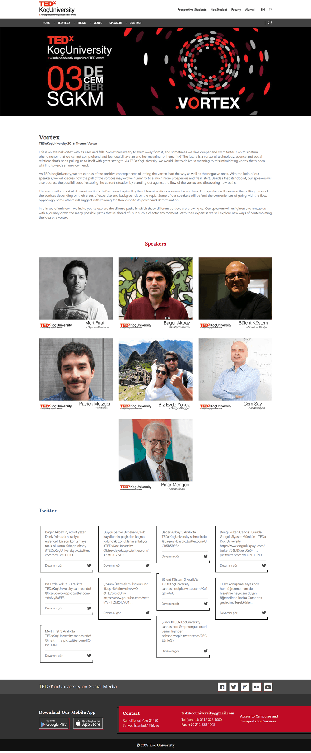 Koç University TEDx Wordpress Website Development Project